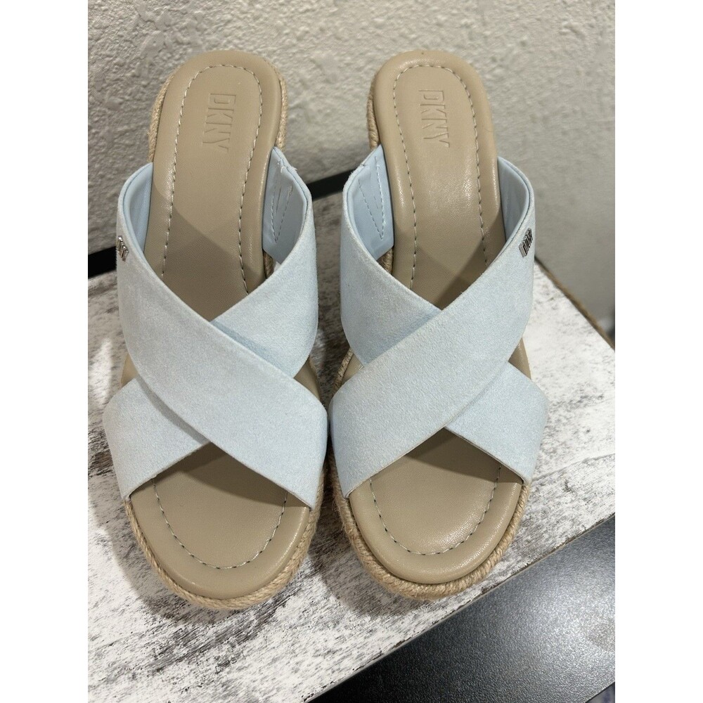 DKNY Women's Light Blue Wedges Size 7 Open Toe  NWOT